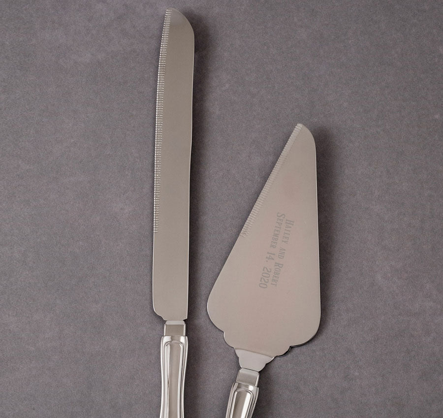 Personalized Chrome Wedding Server Set