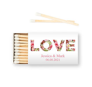 Personalized Matchbox - Floral - Pack of 50