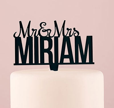 Mr. &amp; Mrs. Cake Topper - Black