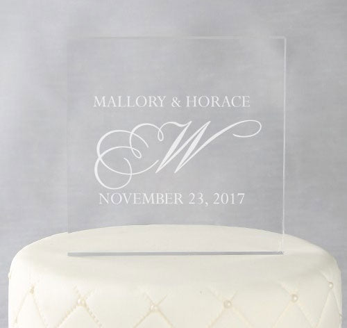 Fancy Initial Personalized Wedding Cake Topper