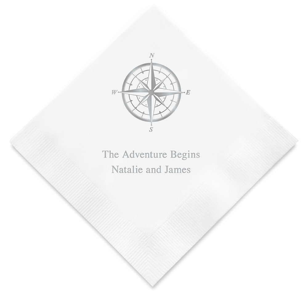 Vintage Compass Personalized Napkins