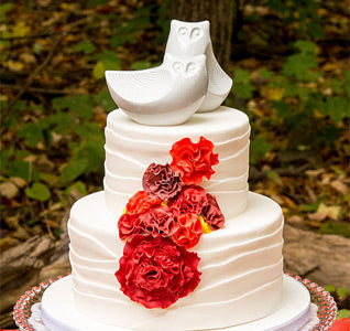 Porcelain Owl Pair Cake Topper