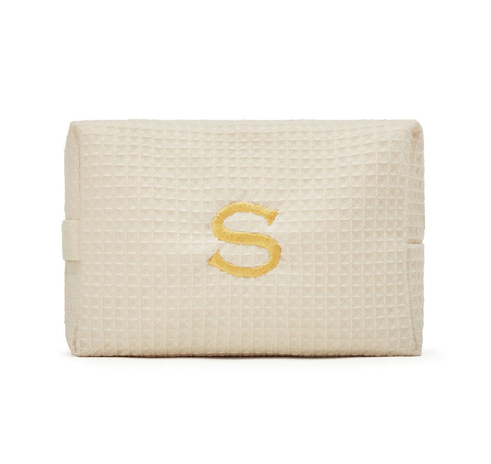 Waffle Bridesmaid Cosmetic Bag - Ivory