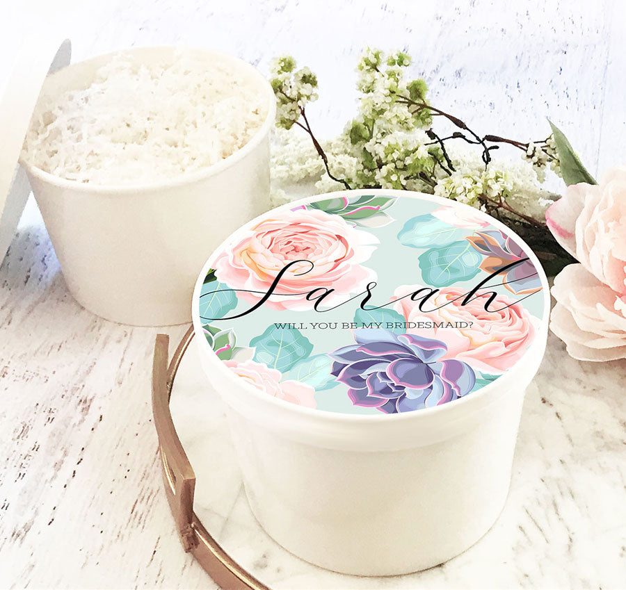 Succulent Personalized Bridesmaid Gift Box