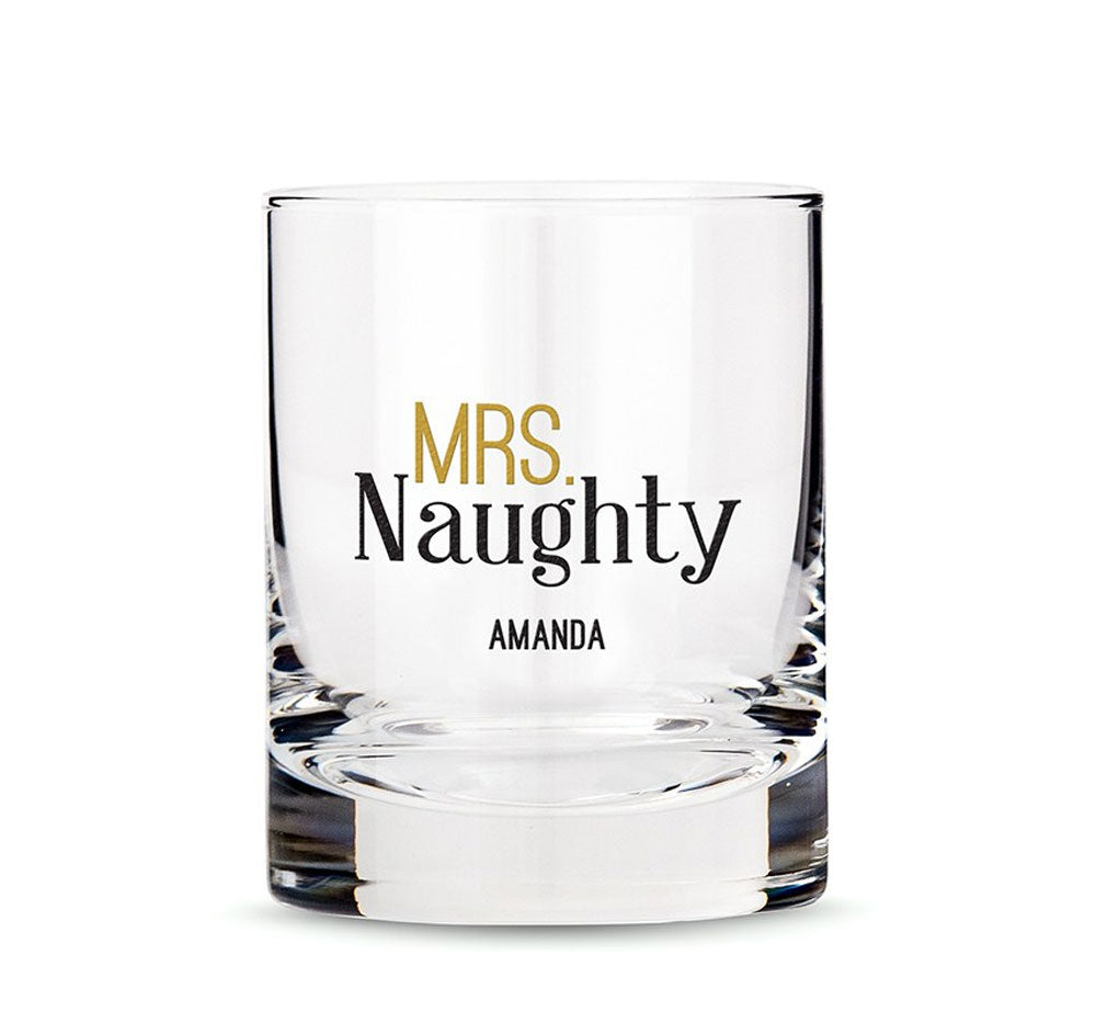 Personalized Whiskey Glass - Mrs. Naughty