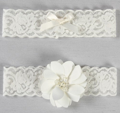 Rustic Garden Bridal Garter Set