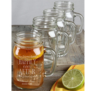 Happily Ever After Wedding Mason Jar Set - (Set of 4)