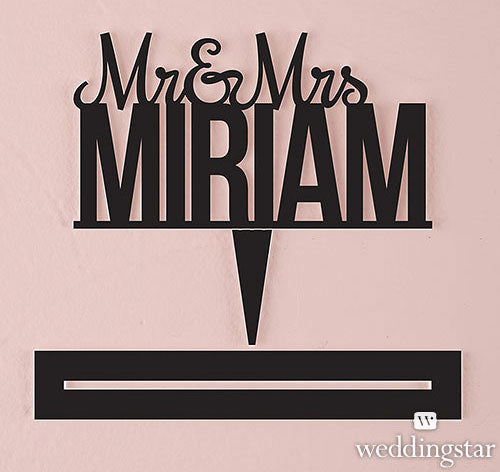 Mr. &amp; Mrs. Cake Topper - Black