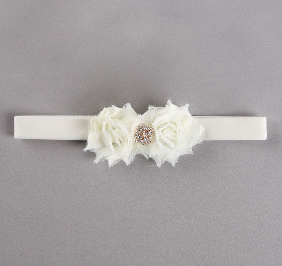 Gisele Velvet Garter - Rose Gold Medium / White Gisele Velvet Garter - Rose Gold Medium / White