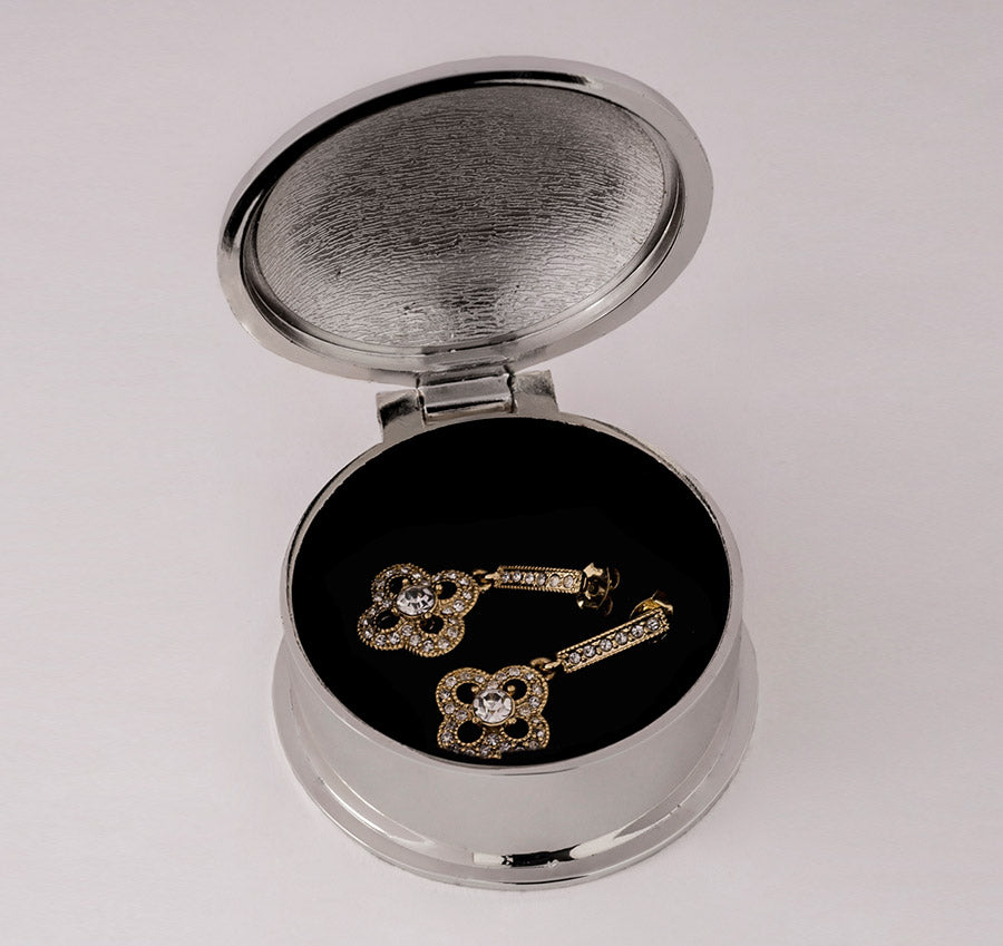 Personalized Bridesmaid Jewelry Box - Round