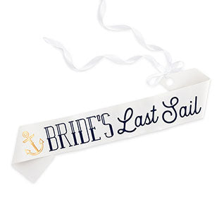 Bride&#39;s Last Sail Paper Sash