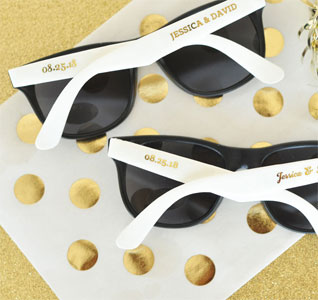 Personalized Sunglass Favors - Black &amp; White