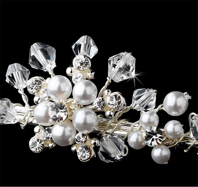 Crystal &amp; Pearl Flower Girl Tiara