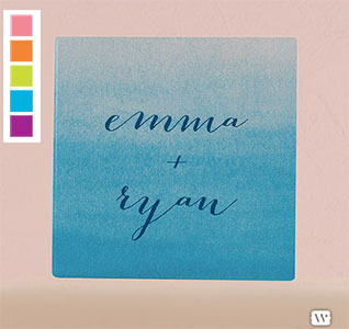 Ombre Personalized Wedding Cake Topper