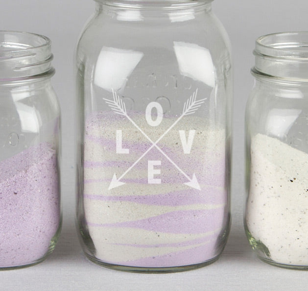 Love Arrows Sand Ceremony Mason Jar Set