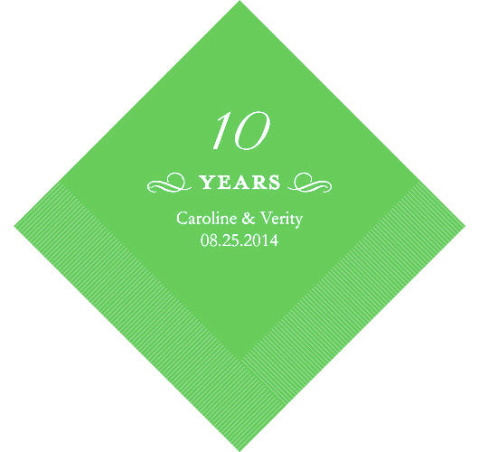 10th Anniversary Personalized Napkins