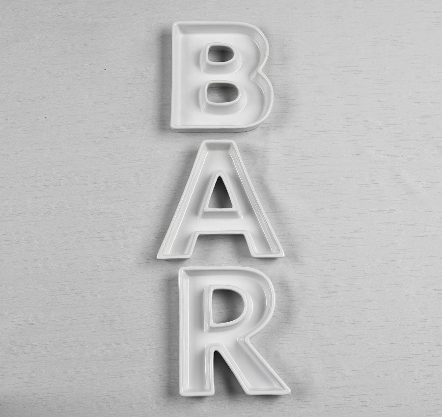 BAR Ceramic Letter Dishes