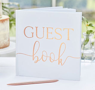 Rose Gold Foil Guest Book