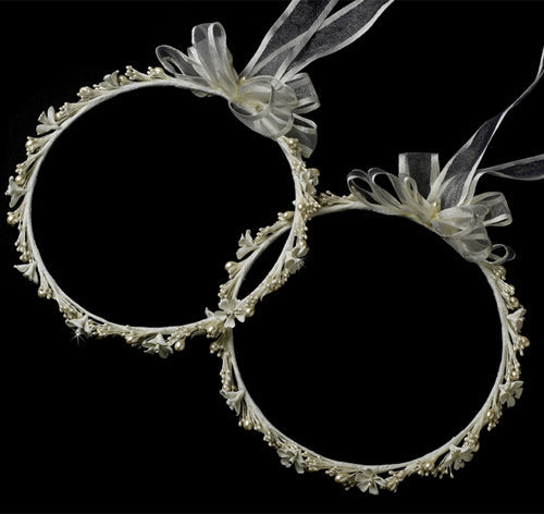 Pearl, Crystal &amp; Flower Greek Stefana Wedding Crowns
