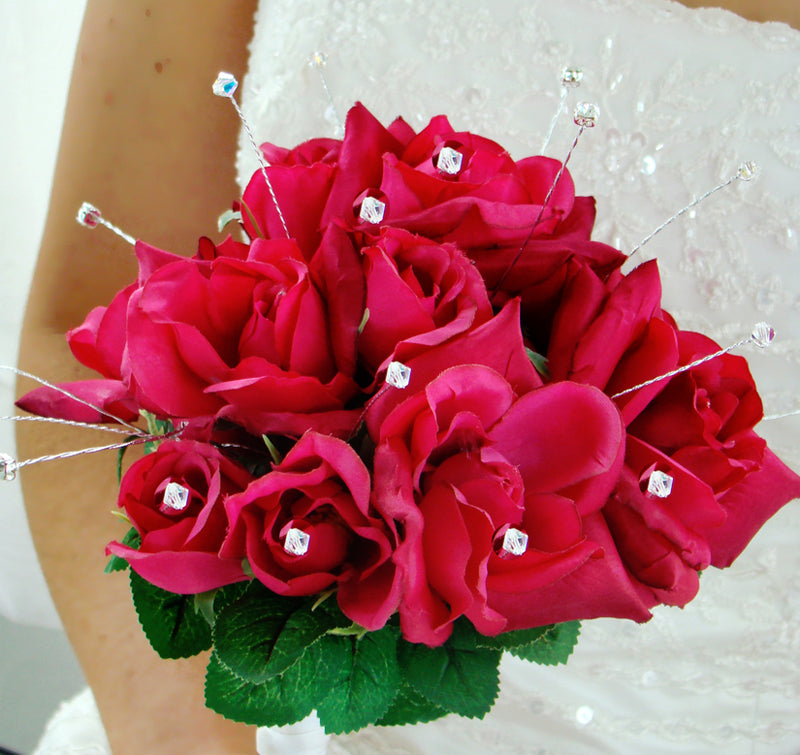 Swarovski Crystal Iridescent Bouquet Pins - (Set of 6)