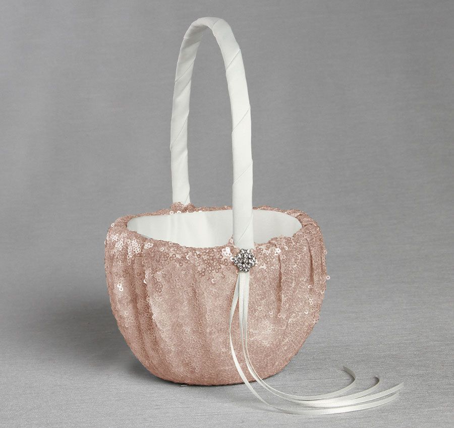 Elsa Matte Sequin Flower Girl Basket