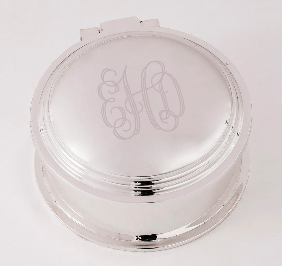 Monogram Bridesmaid Jewelry Box - Round