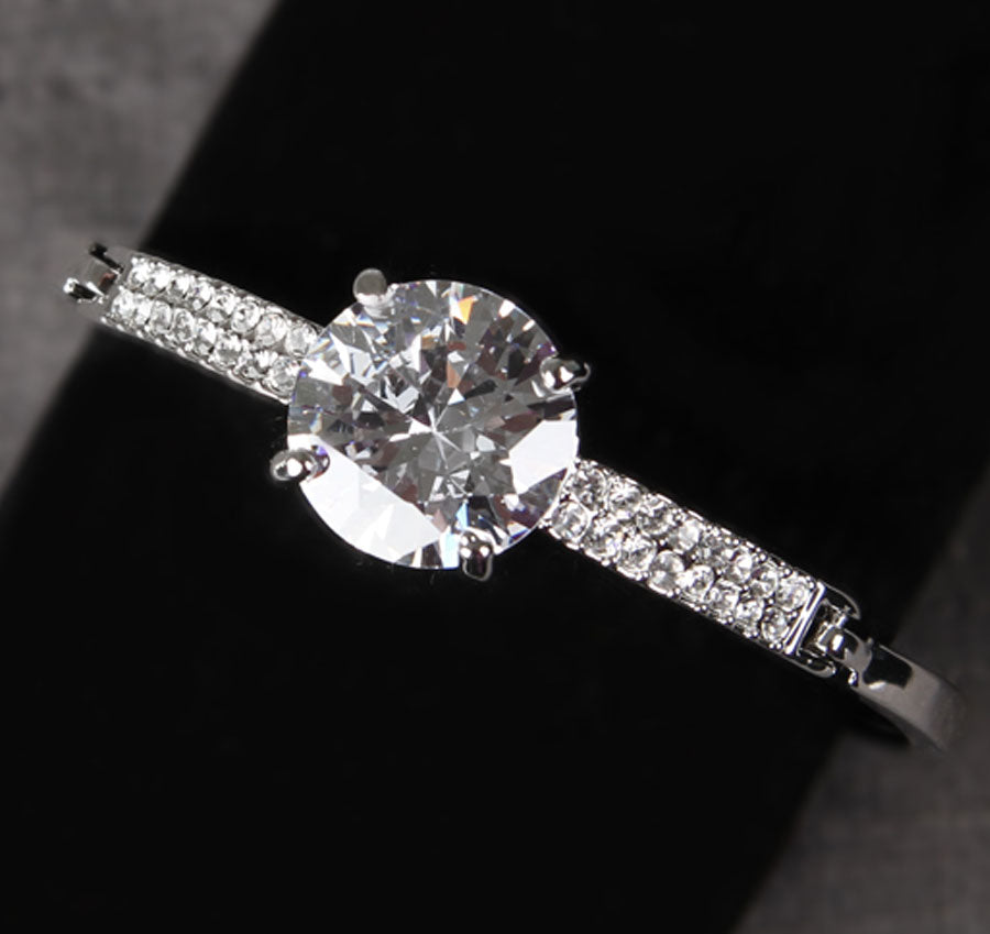 Round Stone Wedding Bangle