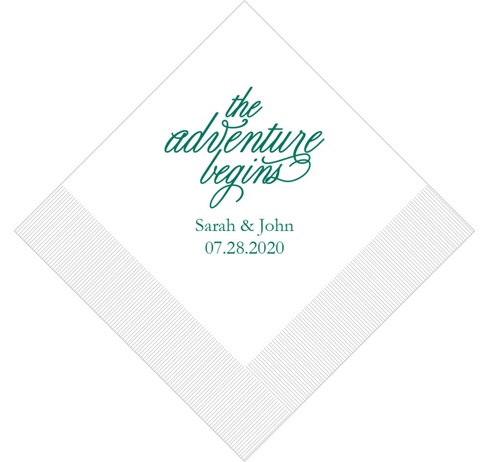 The Adventure Begins Personalized Napkins