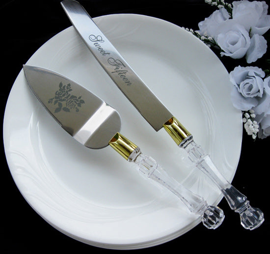 Sweet Fifteen Cake Knife &amp; Server Set