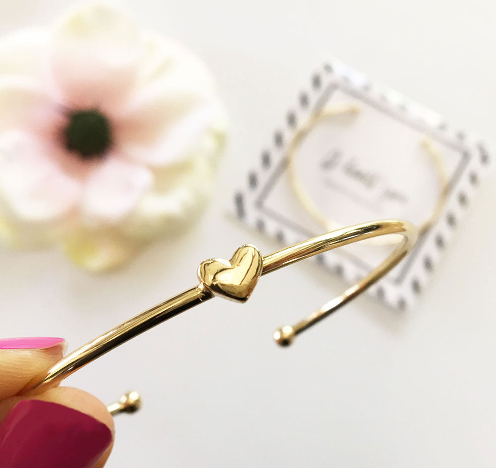 Gold Heart Bridesmaid Bracelet