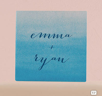 Ombre Personalized Wedding Cake Topper