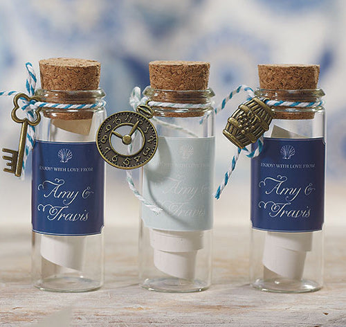Mini Clear Glass Bottles with Cork (Set of 6)