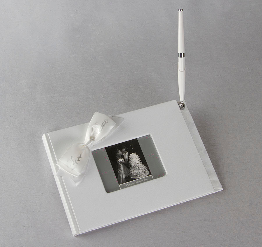 Love Ribbon Guest Book &amp; Pen Set