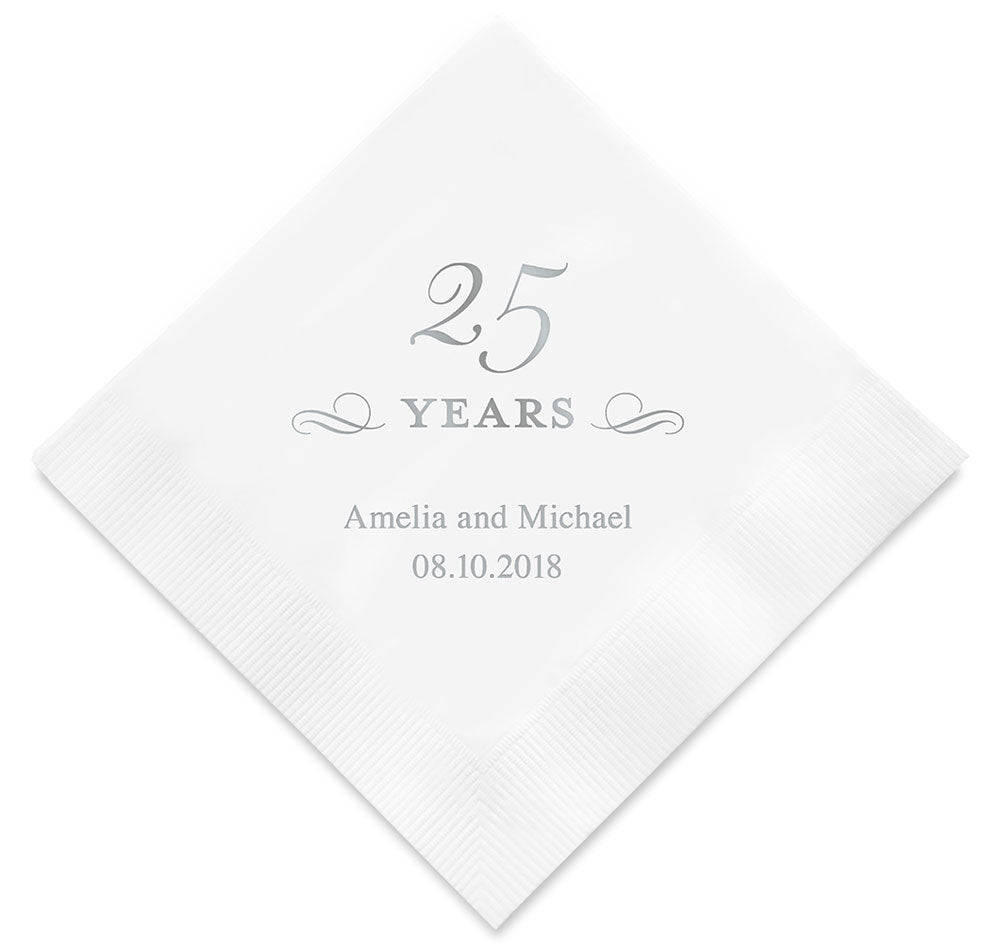25th Anniversary Personalized Napkins