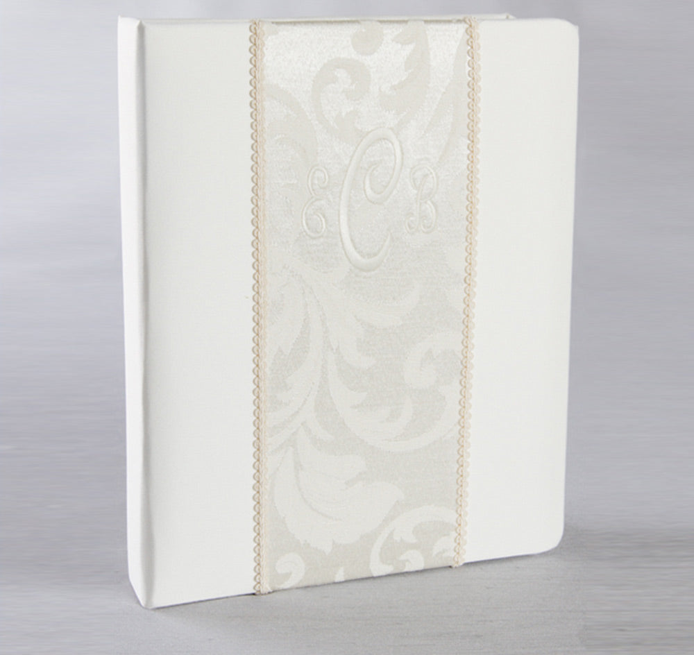 Brocade Monogram Wedding Memory Book