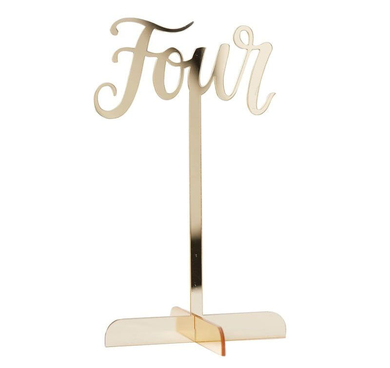 Gold Acrylic Table Numbers