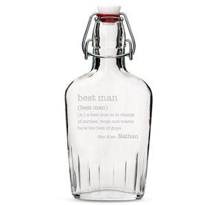 Personalized Glass Best Man Flask