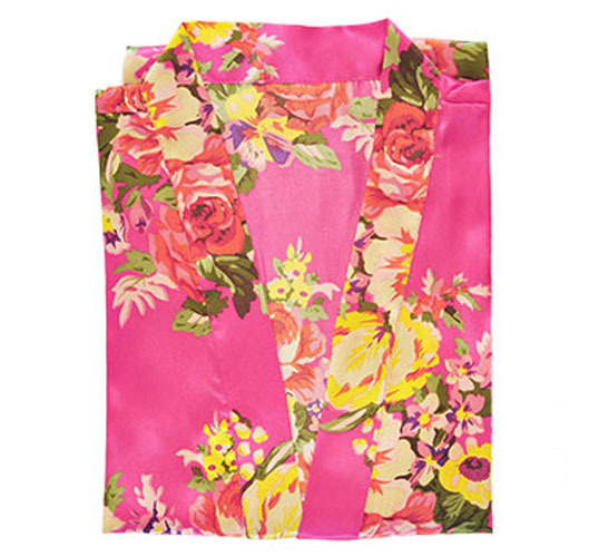 Floral Bridal Party Satin Robe