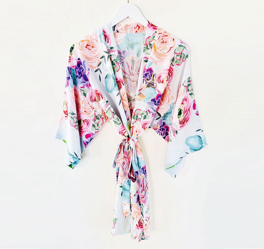 Succulent Bridesmaid Robe - Initial
