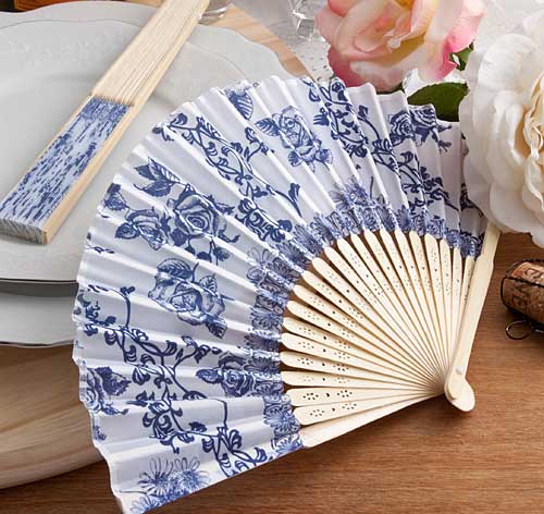 French Country Blue Rose Fan Favor