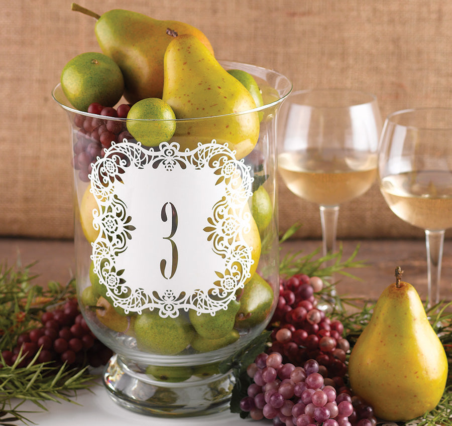 White Table Number Cards 1-10