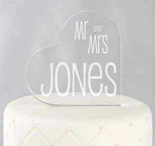 Mr. &amp; Mrs. Cake Topper - Heart