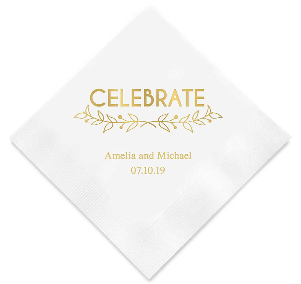 Celebrate Personalized Wedding Napkins