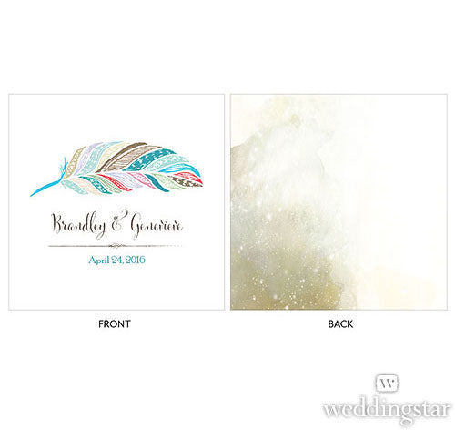 Whimsical Feather Wedding Cake Topper