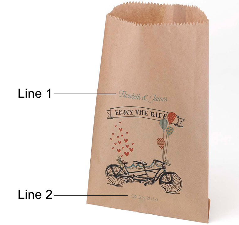 Tandem Bike Treat Bags - Kraft