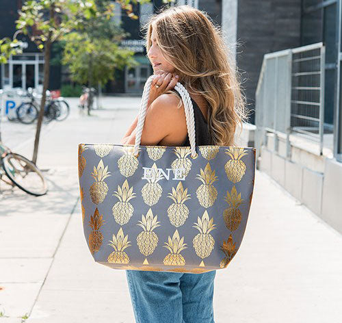 Personalized Pineapple Tote Bag - Grey (XL)