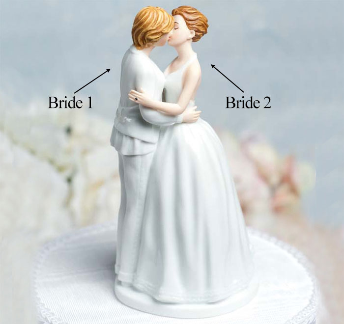 Romantic Lesbian Brides Cake Topper