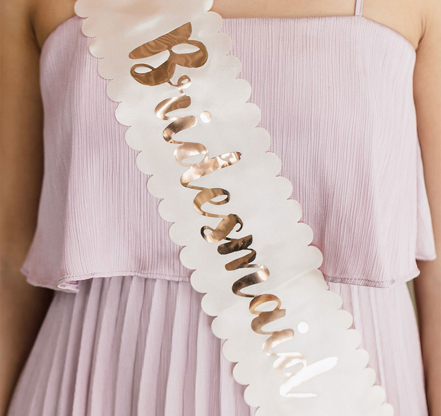 Blush Satin Bridesmaid  Sash