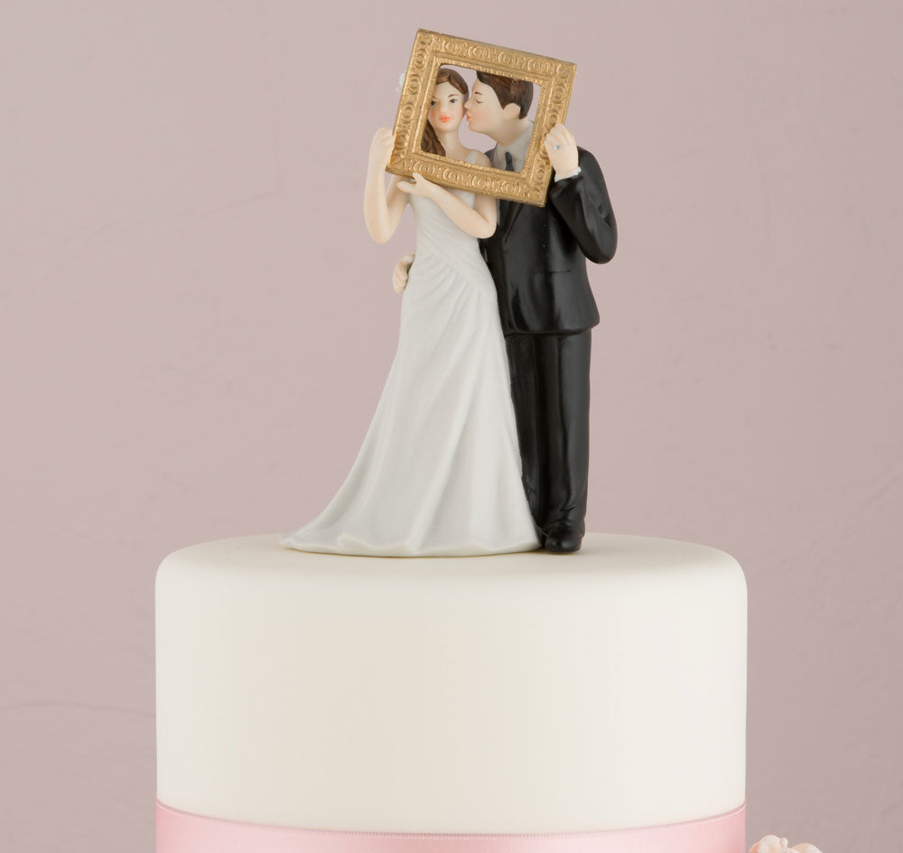 Picture Perfect Bride &amp; Groom Cake Topper