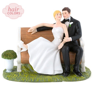 Sitting Pretty Bride &amp; Groom Cake Topper